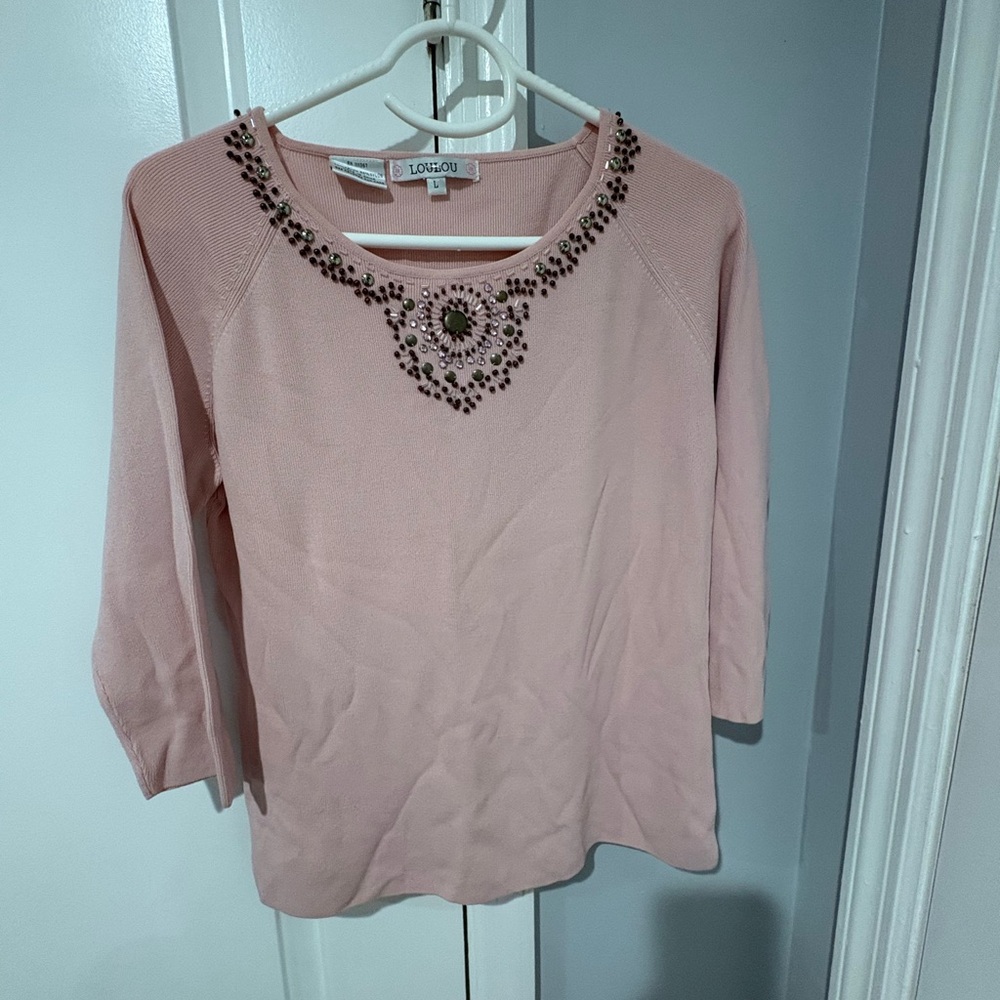 Loulou Studio Pink Embellished Blouse